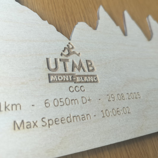 UTMB 2025 Profile Map – Personalized Wooden Artwork