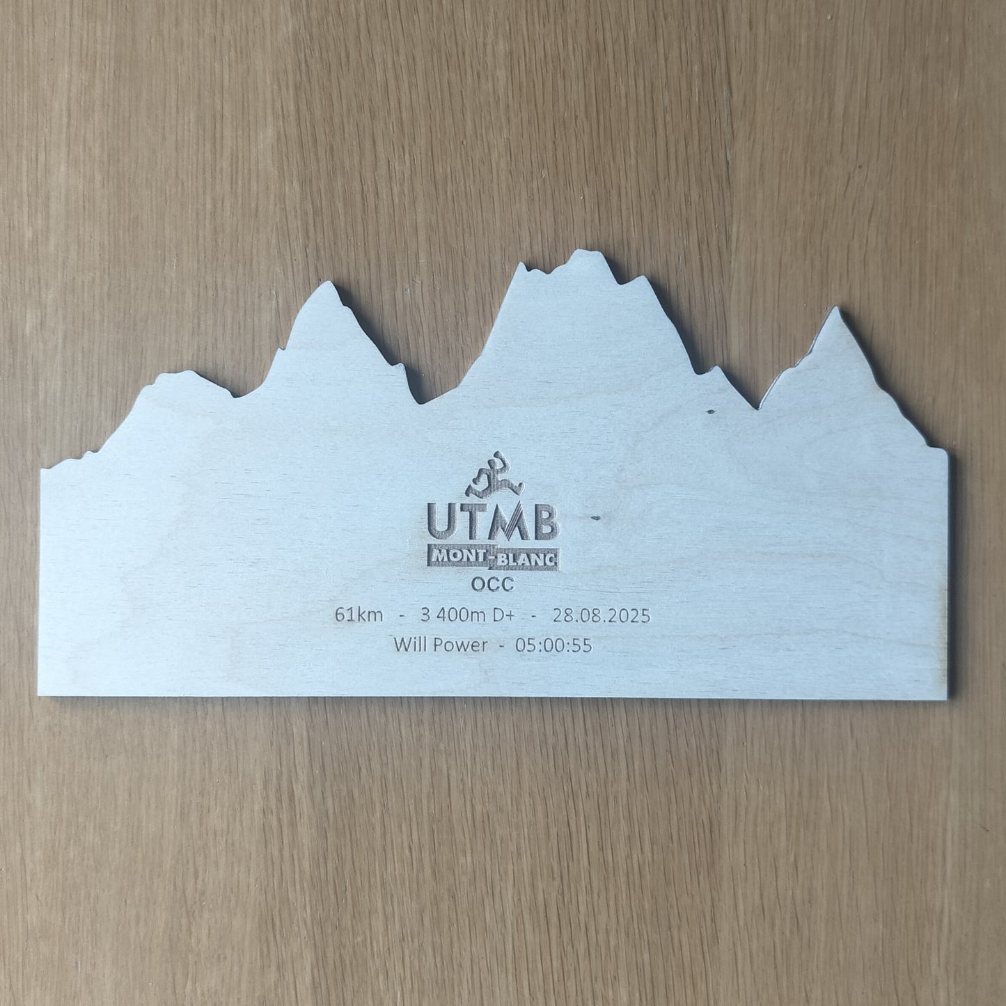 UTMB 2025 Profile Map – Personalized Wooden Artwork