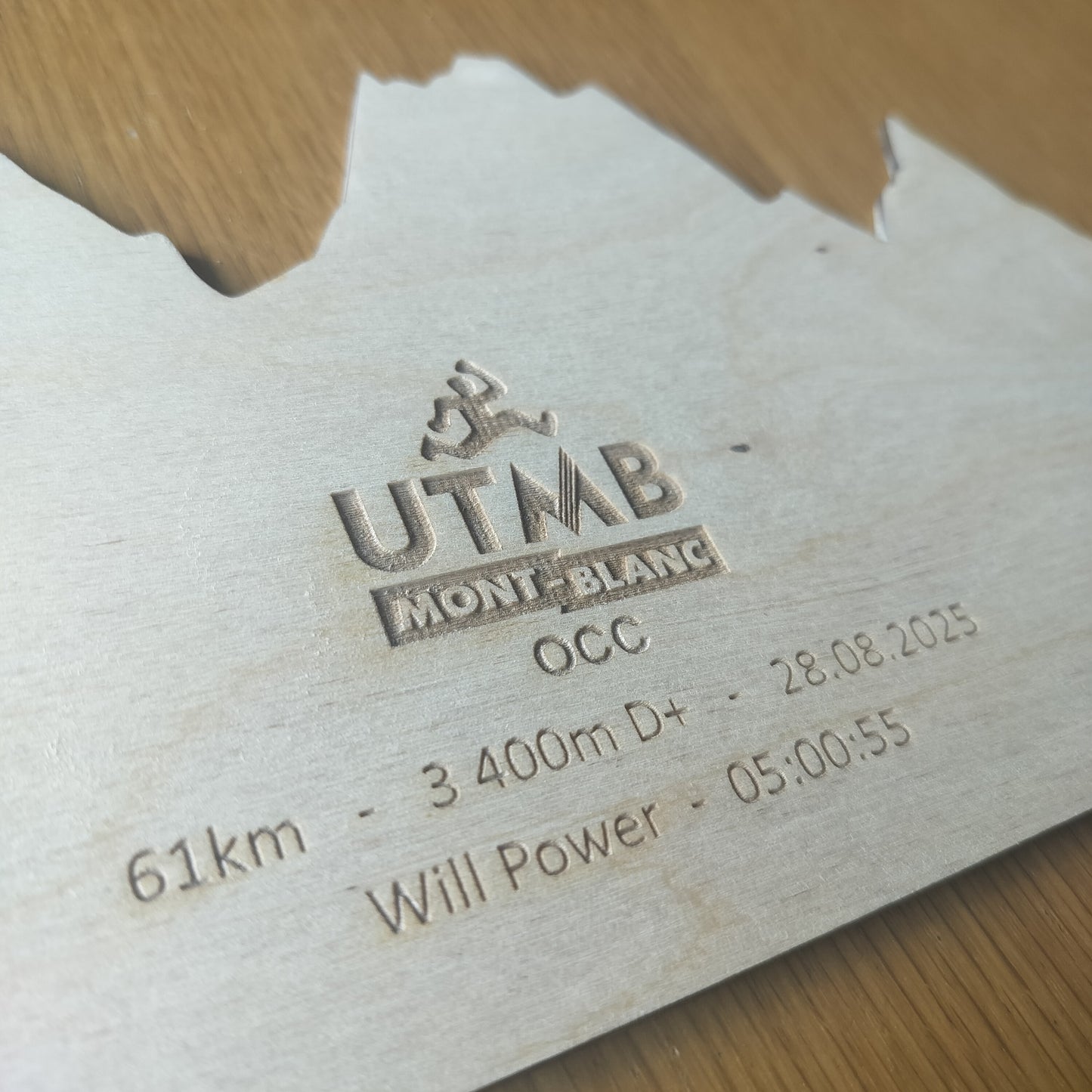 UTMB 2025 Profile Map – Personalized Wooden Artwork