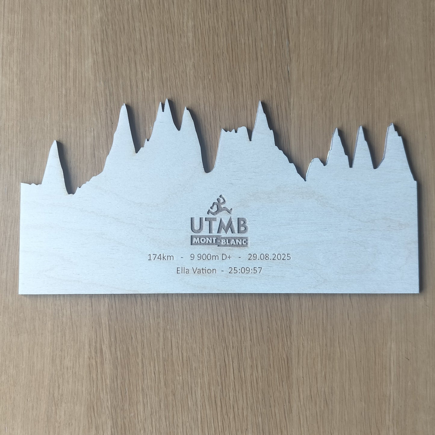UTMB 2025 Profile Map – Personalized Wooden Artwork