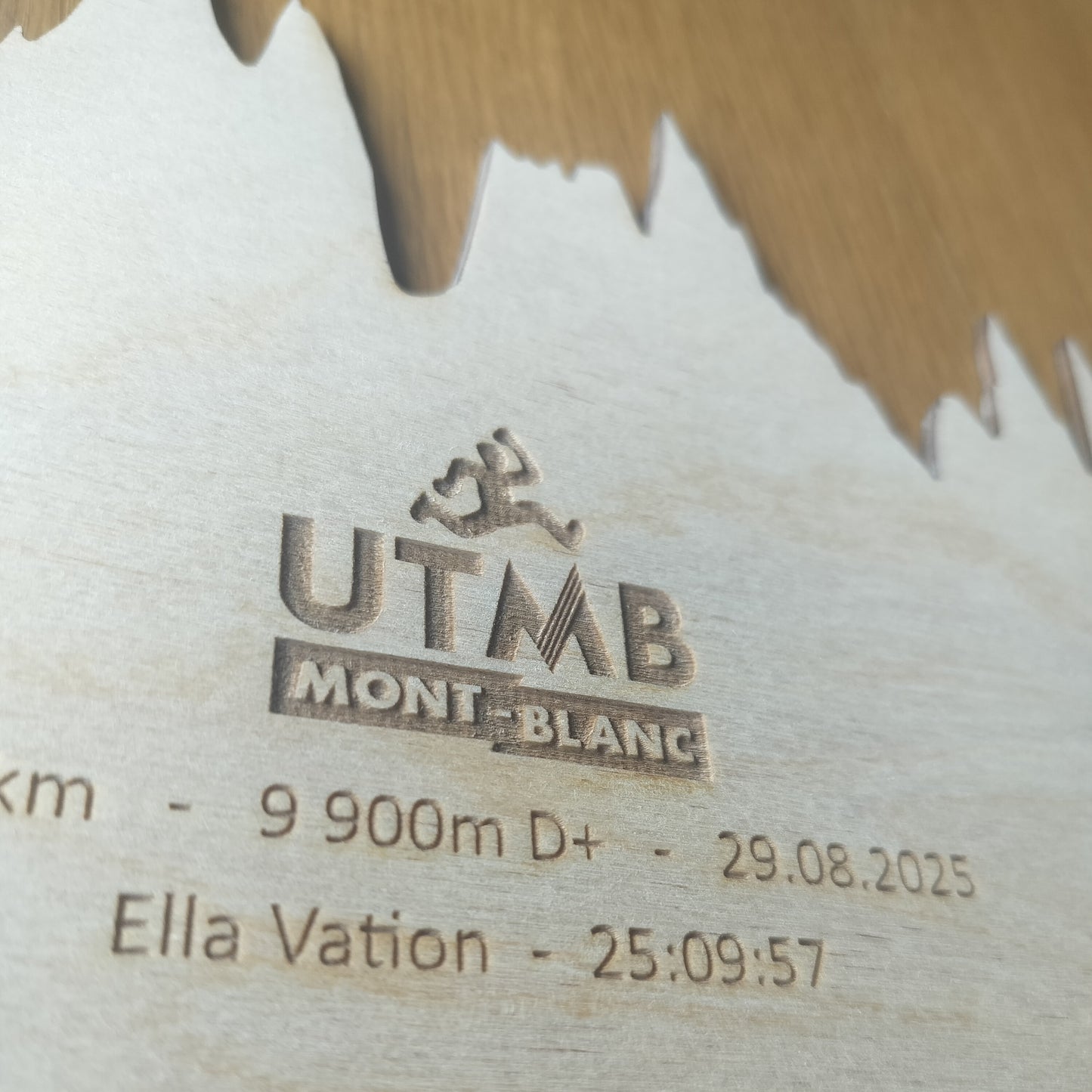 UTMB 2025 Profile Map – Personalized Wooden Artwork