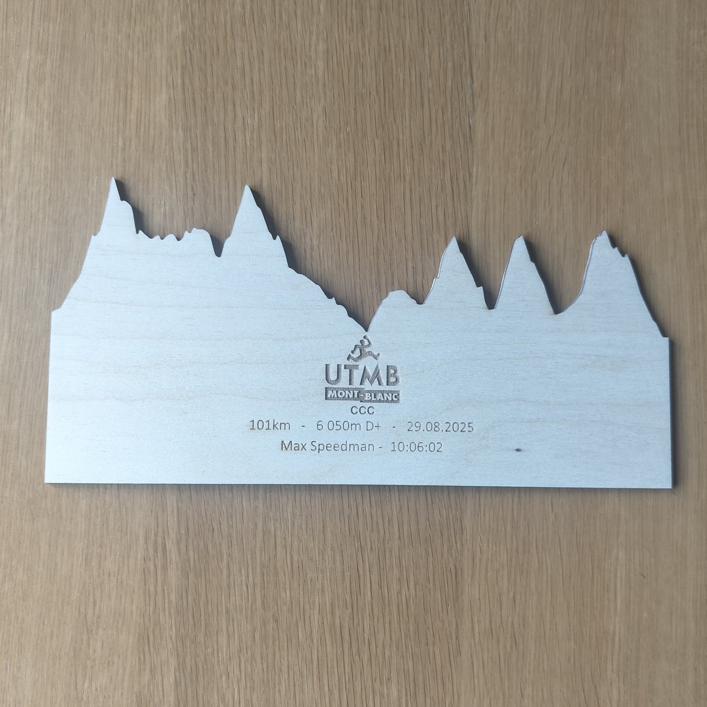 UTMB 2025 Profile Map – Personalized Wooden Artwork