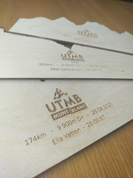 UTMB 2025 Profile Map – Personalized Wooden Artwork